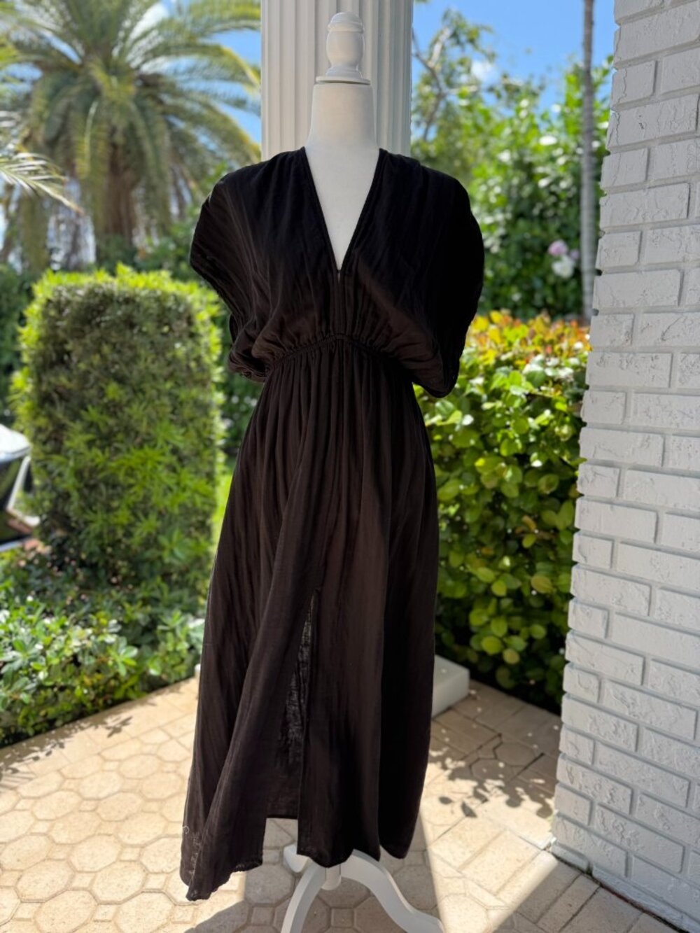 Elan Black Cotton Maxi Dress Size Small